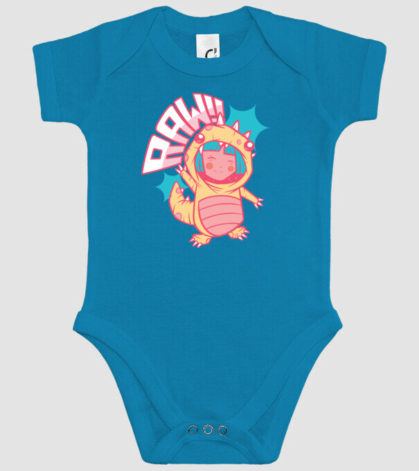 Anime dinozaur model turcoaz pe tricou
