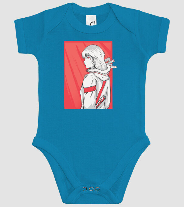 Anime fată Războinic model turcoaz pe tricou
