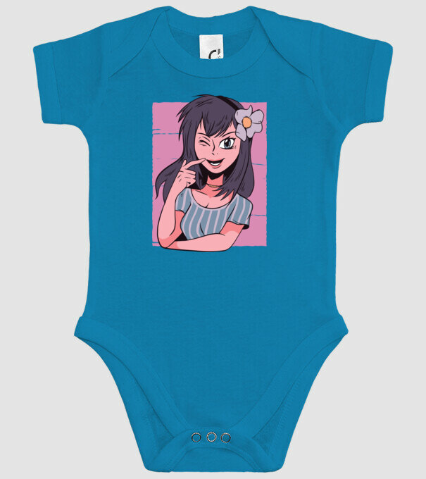 Fată Anime model turcoaz pe tricou