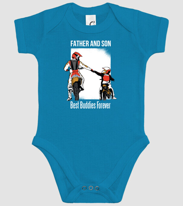 Tată și Fiu cei mai buni Prieteni - Motociclist model turcoaz pe tricou