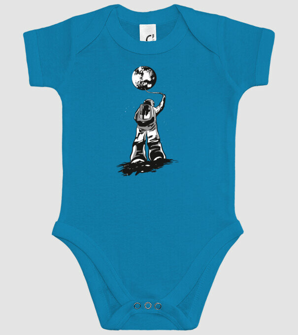 Astronaut Lună model turcoaz pe tricou