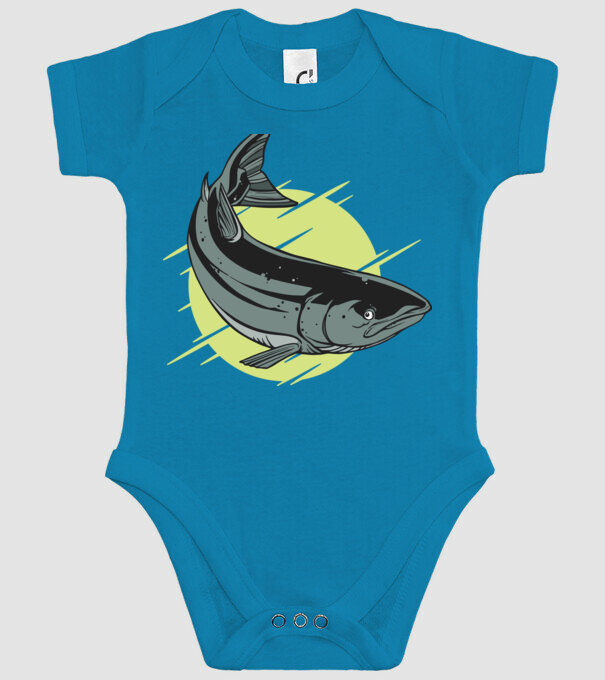 Atlantic Salmon - Somon de Marea Baltică model turcoaz pe tricou
