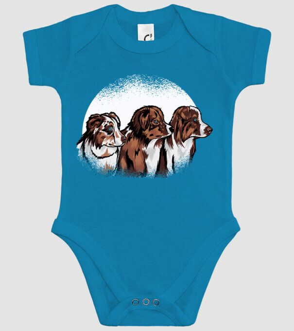 Câine ciobănesc Australian model turcoaz pe tricou