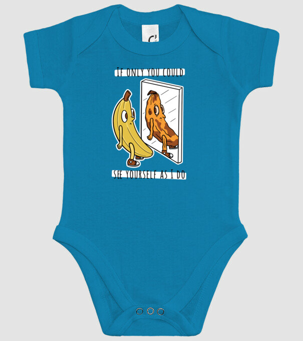 Oglindă Banană model turcoaz pe tricou