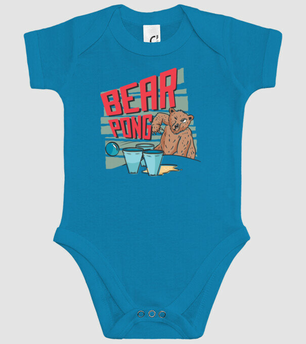 Bear Pong model turcoaz pe tricou