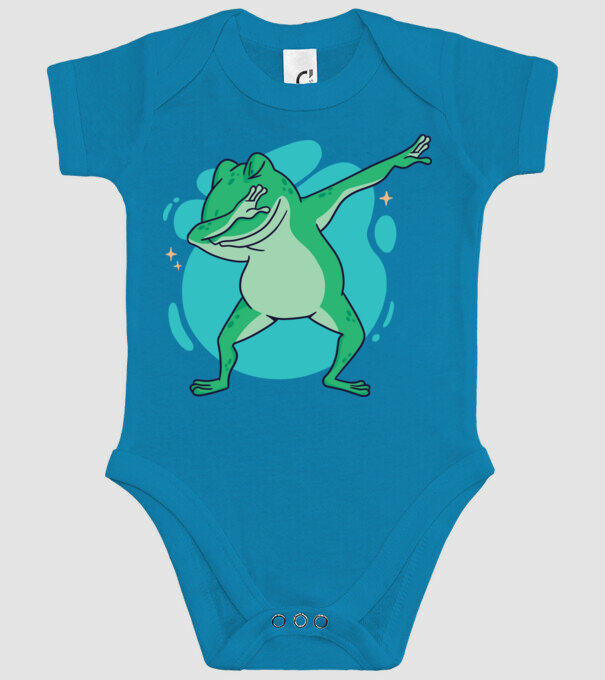 Broască DAB model turcoaz pe tricou