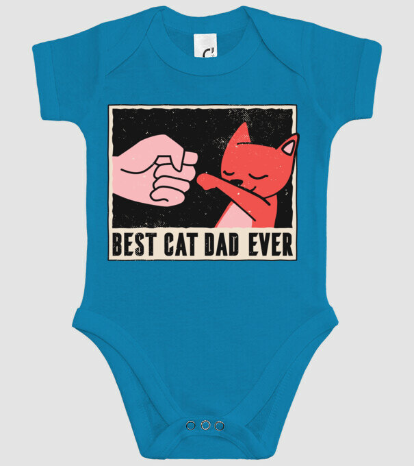 Best Cat Dad Ever - Cel mai bun stăpân de pisică model turcoaz pe tricou