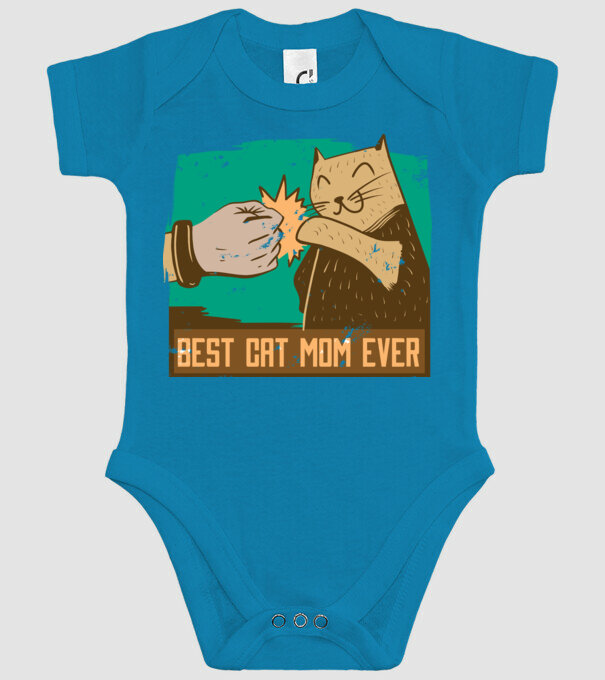 Best Cat Mom Ever - Cea mai bună mamă cu pisici model turcoaz pe tricou