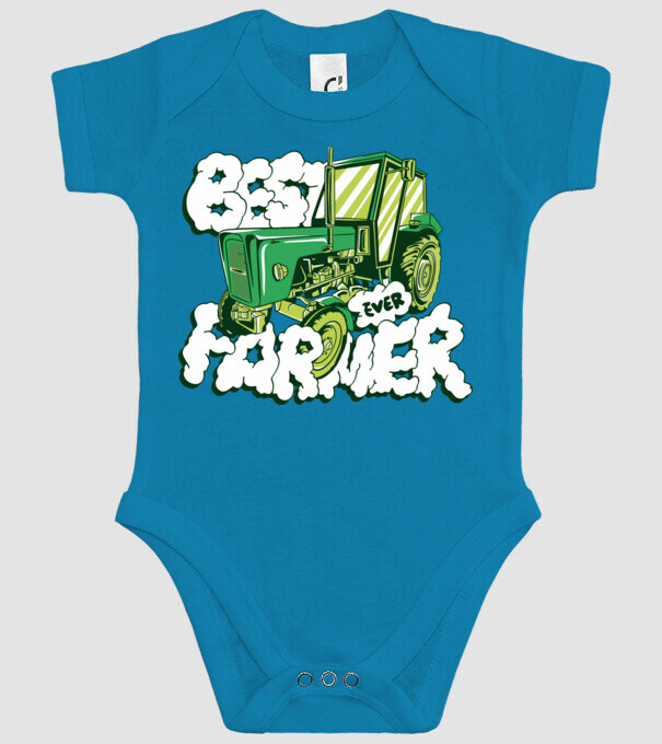 Best Farmer Ever cu Tractor model turcoaz pe tricou