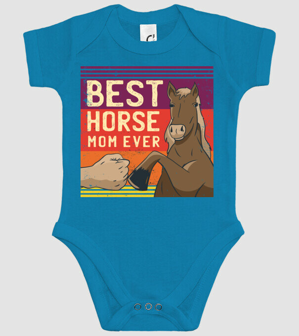 Best Horse Mom Ever - Cea mai bună mamă cu cal model turcoaz pe tricou