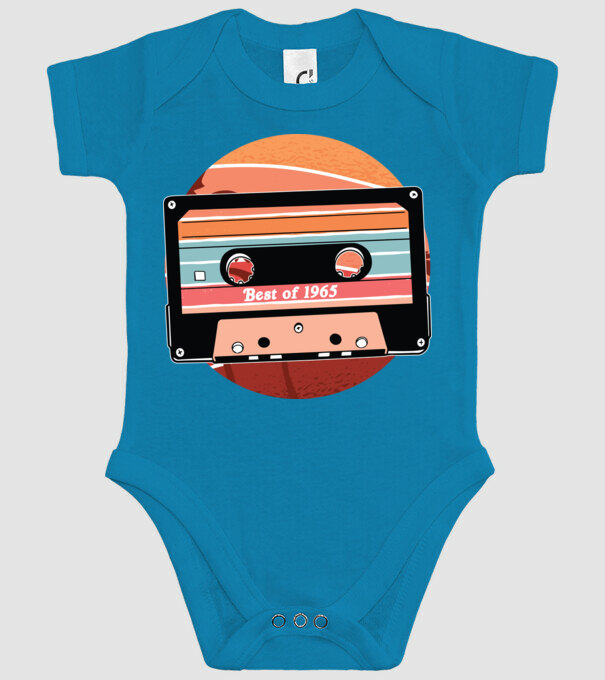 Best of 1965 retro Tape Birthday model turcoaz pe tricou