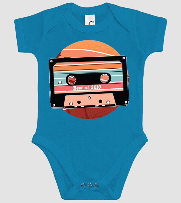 Best of 2010 retro Tape Birthday model turcoaz pe tricou