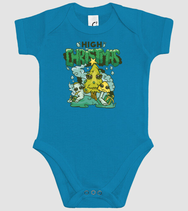 Crăciun drogat model turcoaz pe tricou