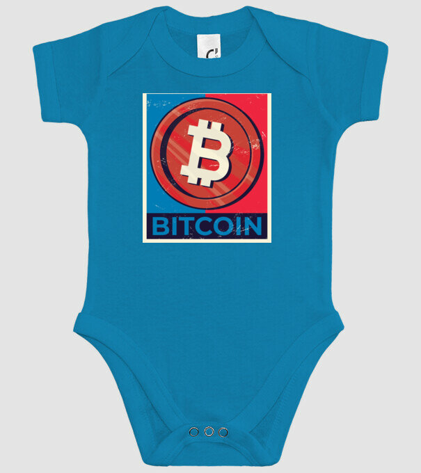 Bitcoin Criptomonedă model turcoaz pe tricou