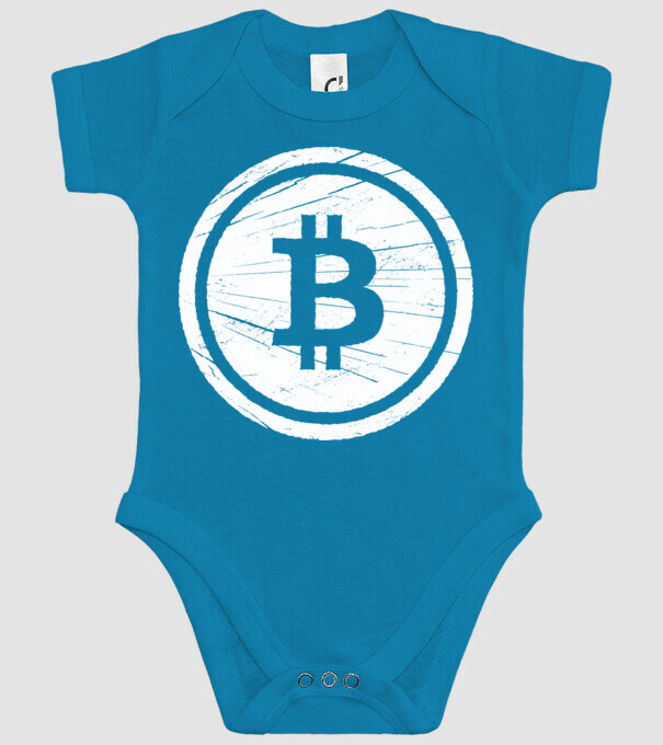 Bitcoin logo model turcoaz pe tricou