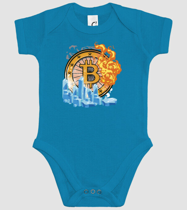Logo Bitcoin model turcoaz pe tricou