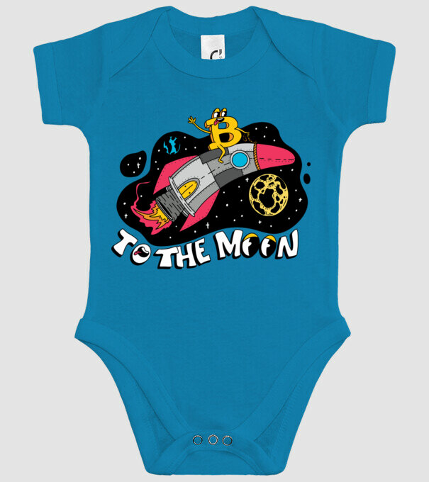 Bitcoin to the moon model turcoaz pe tricou