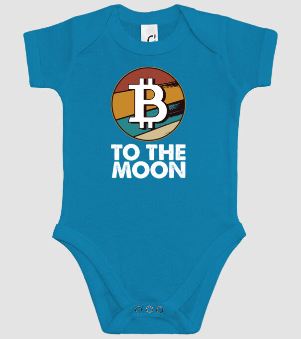 Bitcoin to the moon model turcoaz pe tricou