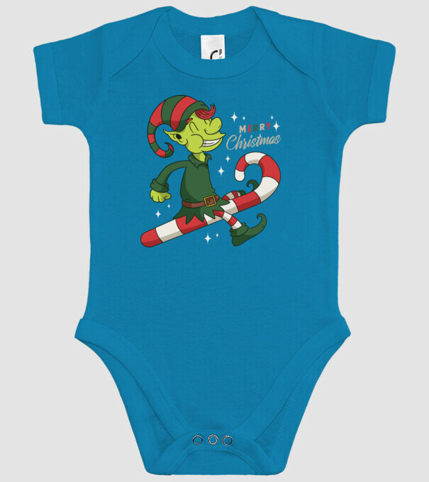 Crăciun Fericit Elf model turcoaz pe tricou