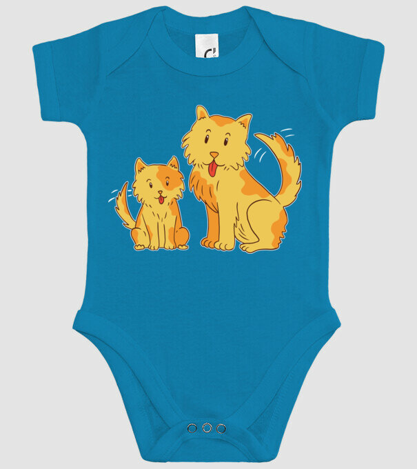 Câini fericiți model turcoaz pe tricou