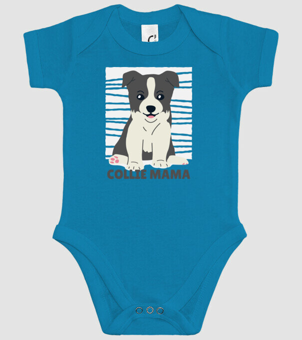 Border Collie Mamă model turcoaz pe tricou