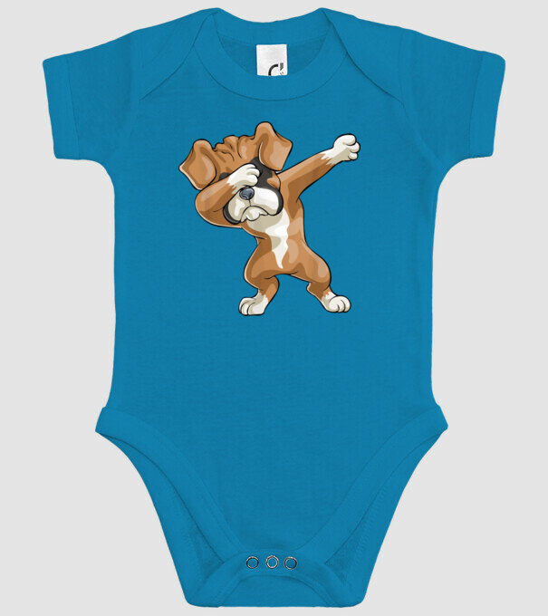 Boxer dab model turcoaz pe tricou