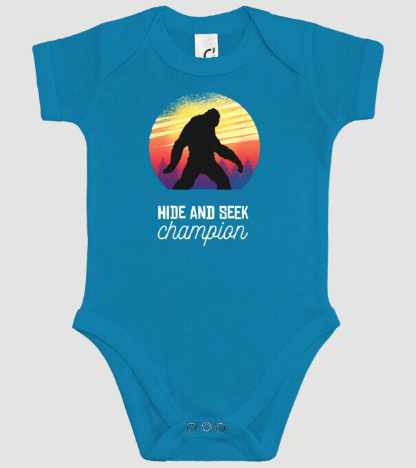 campion de-a v-ați ascunselea Yeti model turcoaz pe tricou
