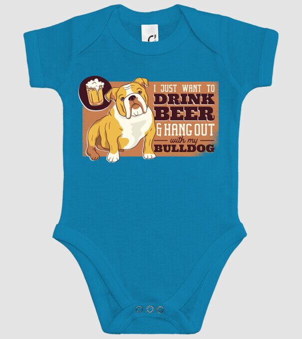 Bulldog și bere este tot ce am nevoie model turcoaz pe tricou