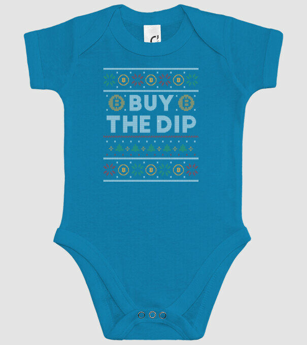 Buy the Dip Bitcoin Ugly Sweater model turcoaz pe tricou