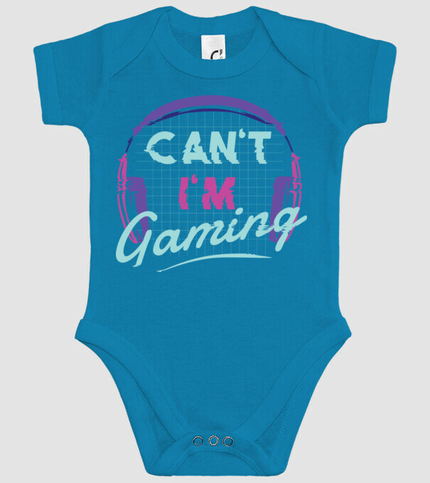 'Can''t I''m Gaming - Gamer' model turcoaz pe tricou