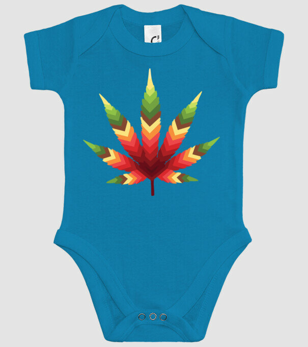 Frunză de canabis model turcoaz pe tricou