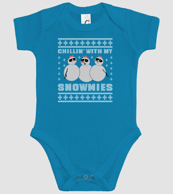 Chillin with my Snowmies tricou pulovăr urât model turcoaz pe tricou