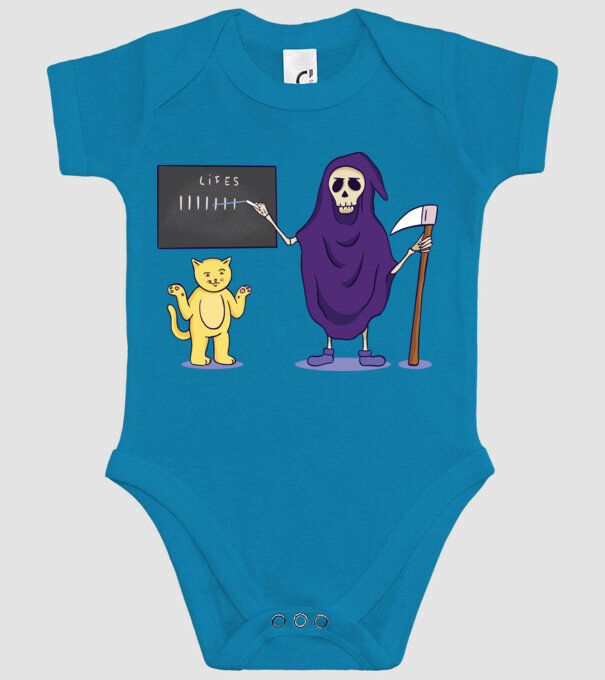 Cele 9 vieți ale pisicii model turcoaz pe tricou