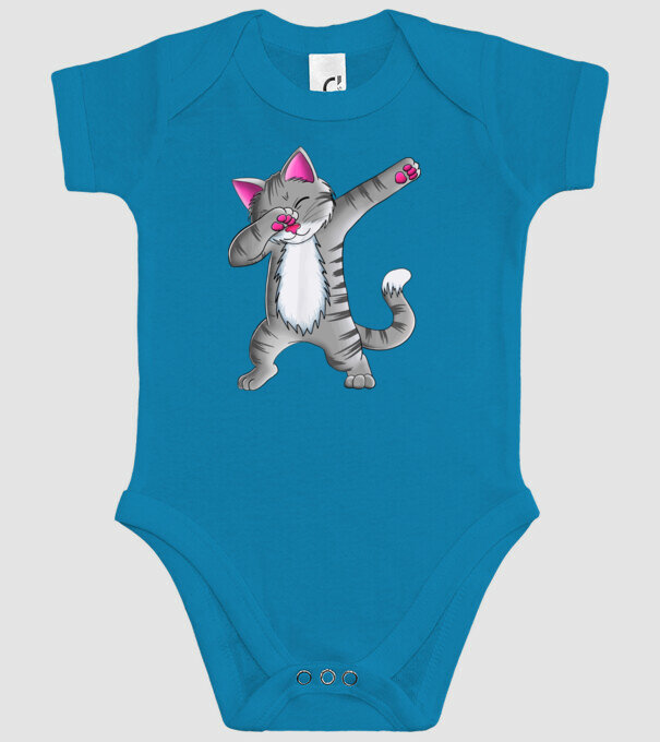 Pisică DAB model turcoaz pe tricou