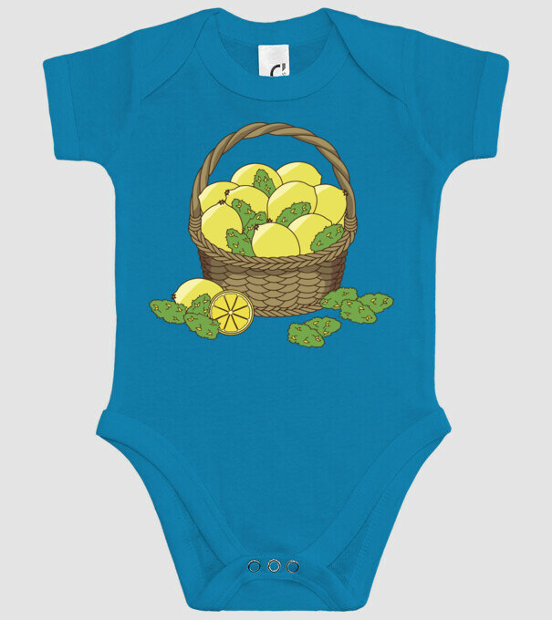 Coș de lămâi model turcoaz pe tricou
