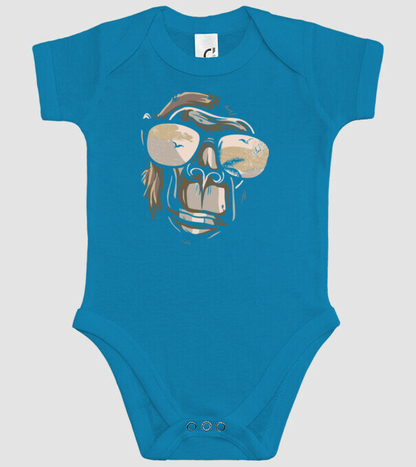 Cool Monkey model turcoaz pe tricou