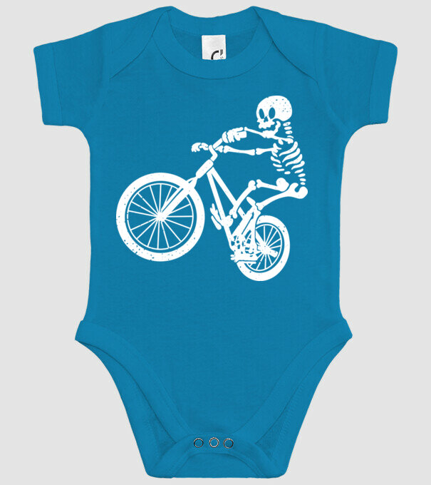 Biciclist schelet model turcoaz pe tricou