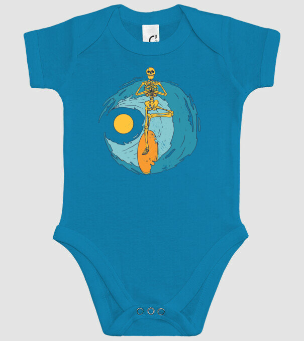 Schelet Surfer model turcoaz pe tricou
