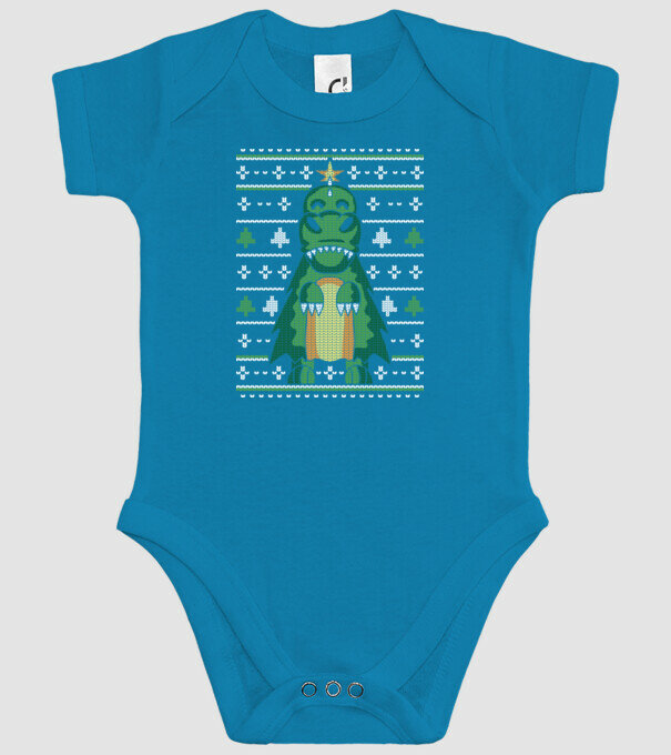 T-rex cu pulovăr urât model turcoaz pe tricou