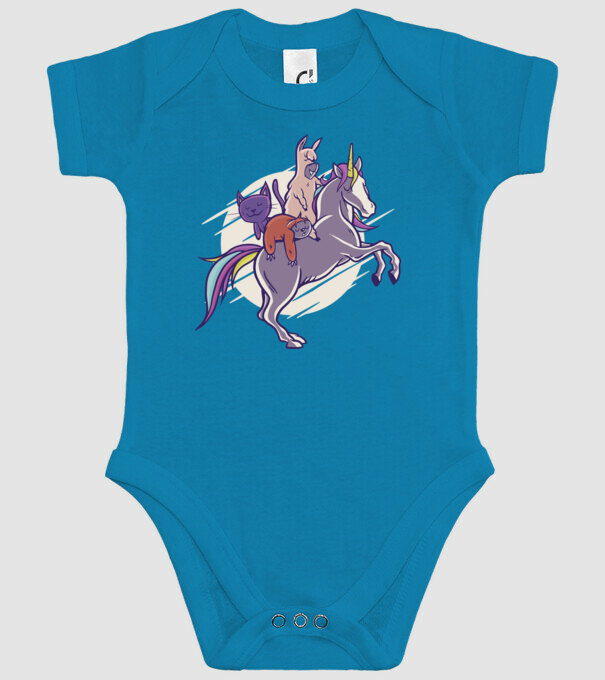Animale drăguțe pe Unicorn model turcoaz pe tricou