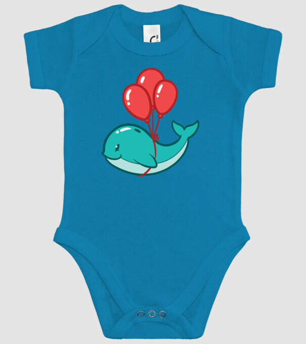 Balenă Drăguță cu Balon model turcoaz pe tricou