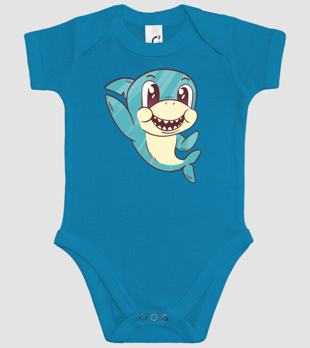 Rechin bebe drăguț model turcoaz pe tricou