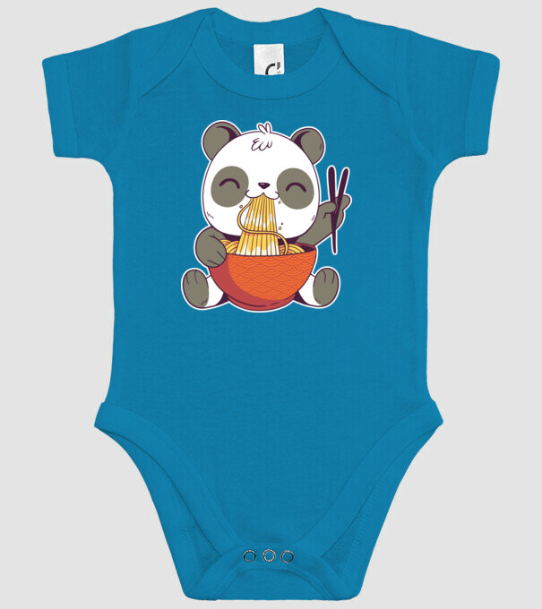 Panda drăguț cu paste model turcoaz pe tricou