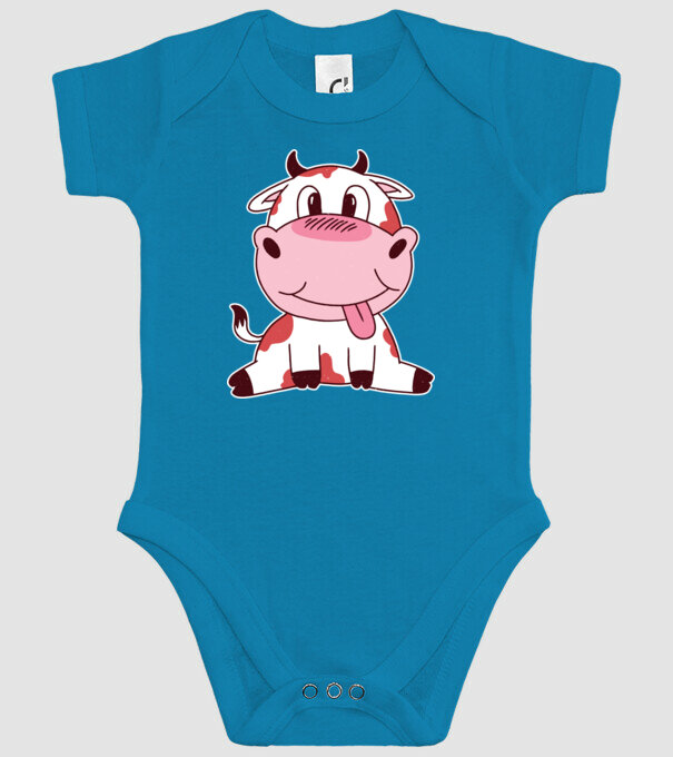 Vacă drăguță model turcoaz pe tricou
