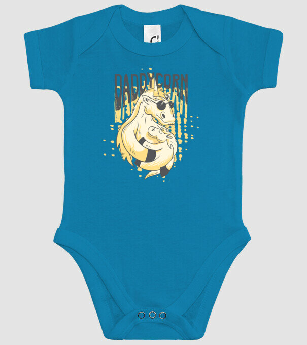 Daddycorn - Tată Unicorn model turcoaz pe tricou