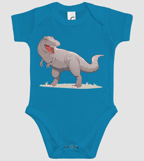 Dinozaur T-rex model turcoaz pe tricou