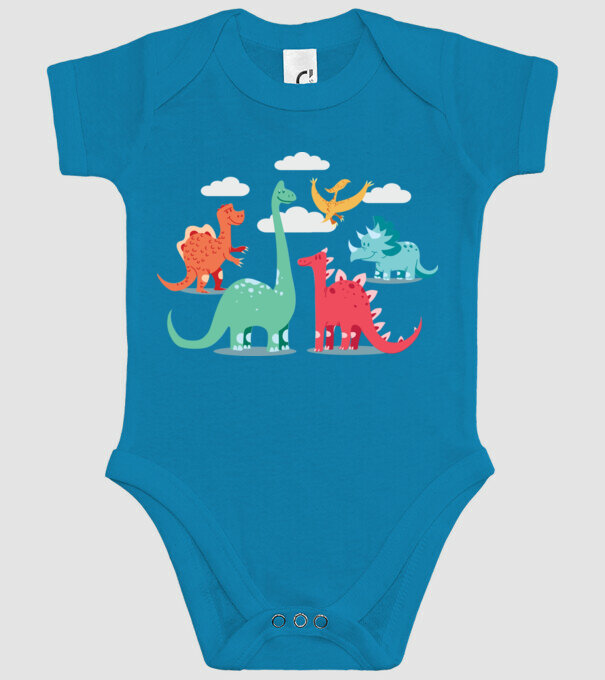 Dinozauri model turcoaz pe tricou