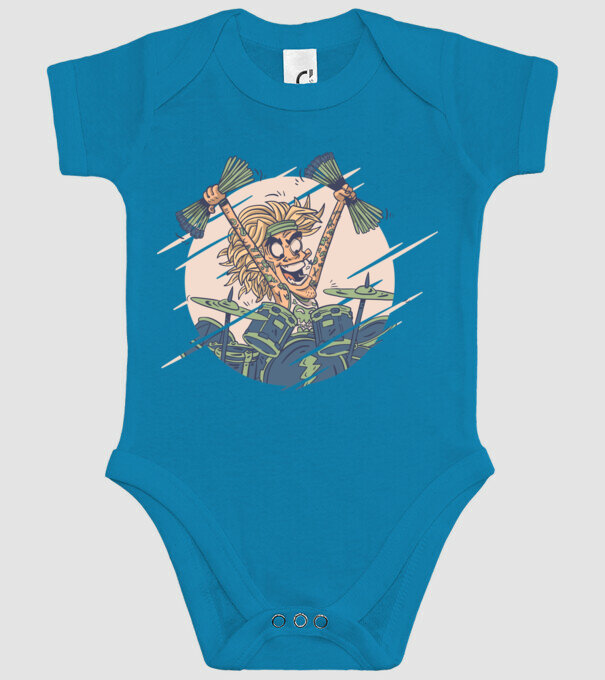 Baterist model turcoaz pe tricou