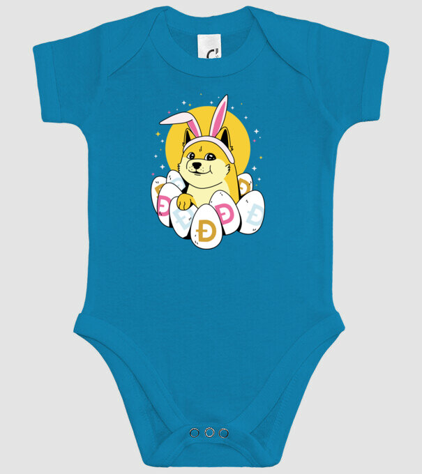 Dogecoin Paște model turcoaz pe tricou