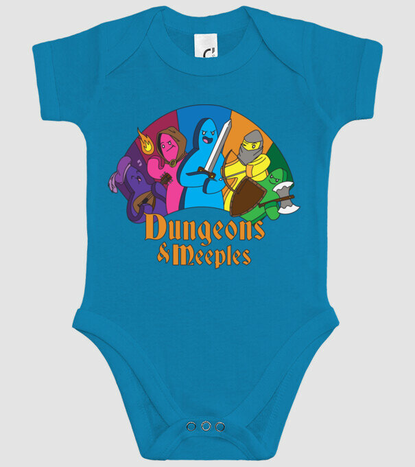 Dungeons Meeples model turcoaz pe tricou